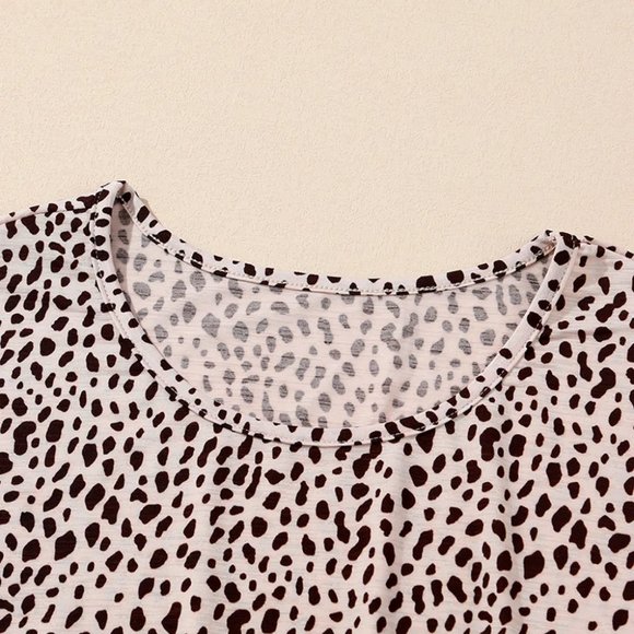 Leopard Animal Print Tiered Long Sleeve Dress - Picture 8 of 12